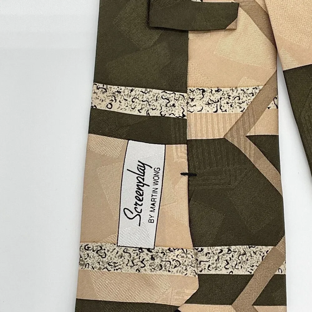 Bachrach Silk Mens Neck Tie Abstract USA Made Martin Wong Screenplay Lot of 2‎
